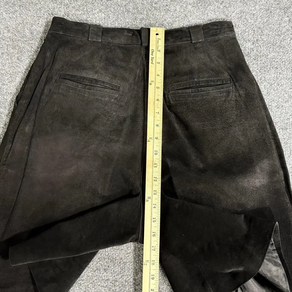 Evan Davies Shorts Womens 14 Black Leather Culotte Pleated High Rise Lined